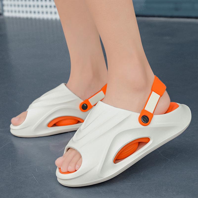 Fashion Fashion Summer Slippers Men Shock-absorbing Thick Bottom Slippers Platform Bathroom Slides Outdoor Non-Slip Casual Beach Sandals