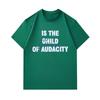 Men's 100% Cotton Crew Neck Short Sleeve T-Shirt, Is The Child Of Audacity Success Letter Print Casual Breathable Soft Tee for Daily Wear, Hipster Slo