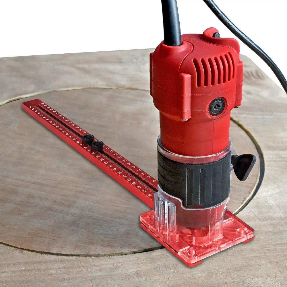 Aluminum 3-in-1 Router Slotting Jig Circular Radius Cutting Clamp Woodworking Cabinet Hardware Positioning Fixture Tool