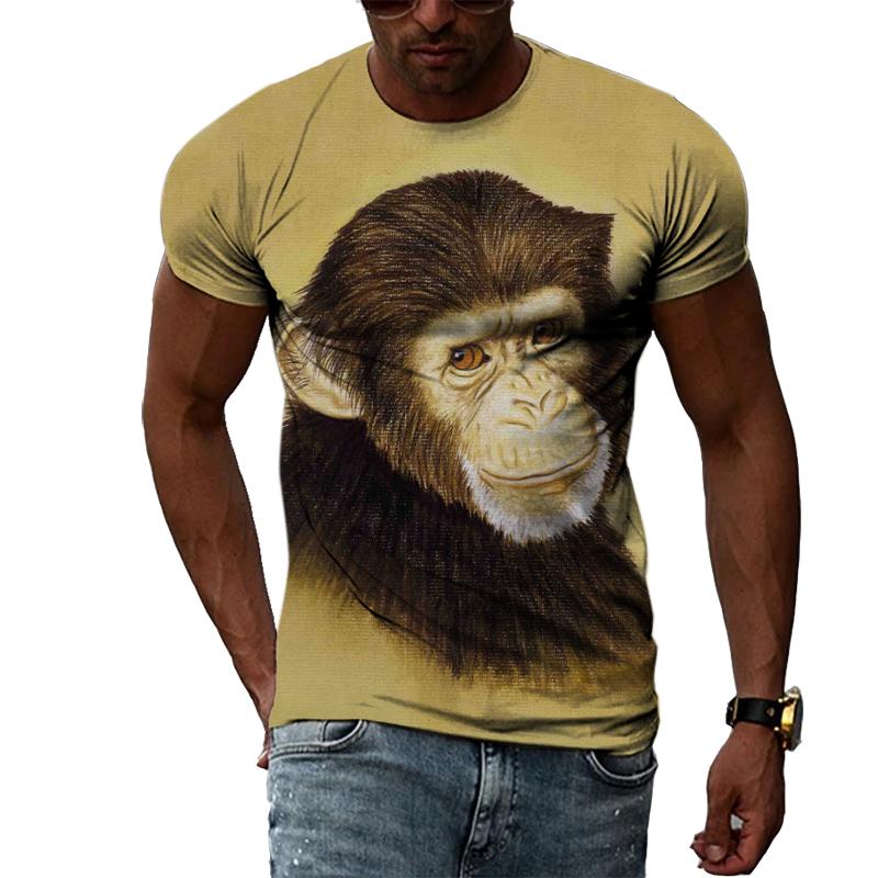 Sommar Trendiga män Funny Monkey grafiska t-shirts Mode Smak Casual Personlighet Tryckt T-shirt Hip Hop street style T-shirts Topp