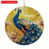 1pc 2d Flat Joyful Festival Circular Wooden Signs - 20cm: Kwanzaa, Diwali, Family Independence Day, Farmhouse, Bar, Cafe, Porch Decoration, Gifts