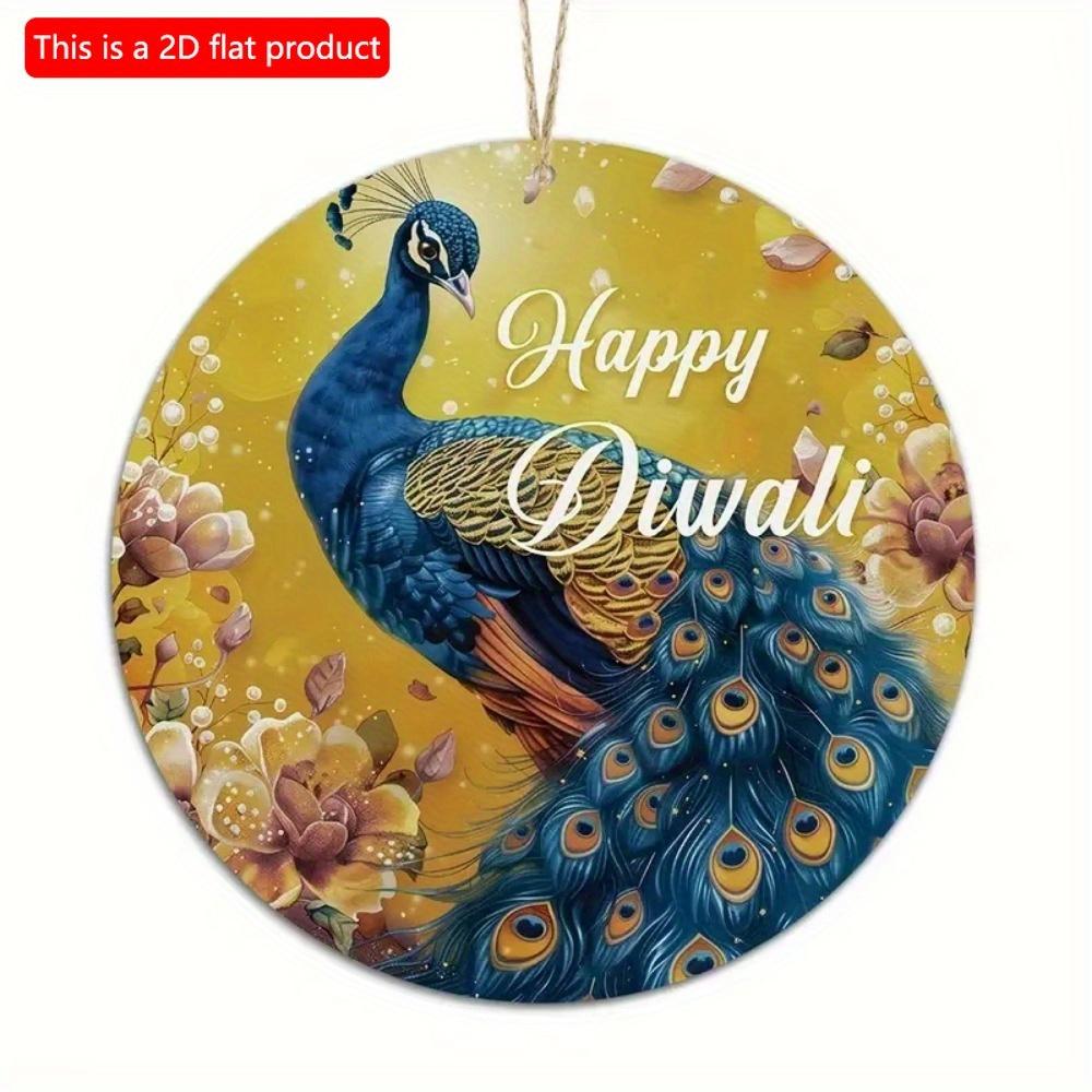 1pc 2d Flat Joyful Festival Circular Wooden Signs - 20cm: Kwanzaa, Diwali, Family Independence Day, Farmhouse, Bar, Cafe, Porch Decoration, Gifts