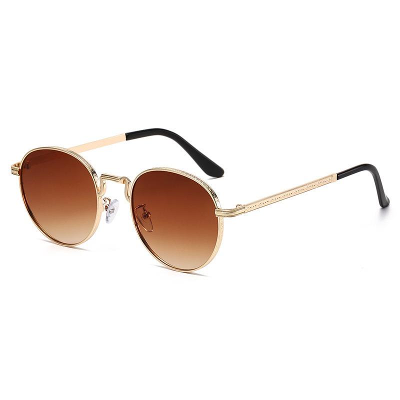 Circular Metal Sunglasses for Women UV Resistant and Sunscreen Sunglasses