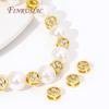 18K Real Gold Plated Inlaid Zircon Bracelet Separators For Beads Round Spacer Beads High Quality DIY Jewelry Accessories