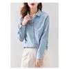 Spring Autumn Polo-neck Embroidery Casual Fashion Blouse Women Long Sleeve Elegant Fashion Cotton Shirt Top