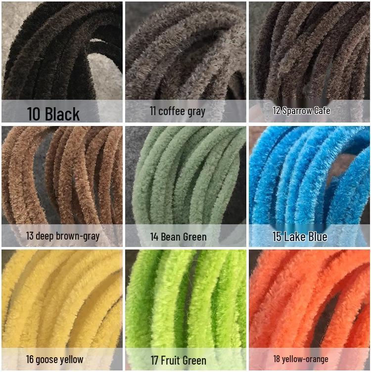 Chibi Maruko-chan Colorful 6mm Wool Chenille Stems for DIY Dragon Doll & Bouquet Crafting