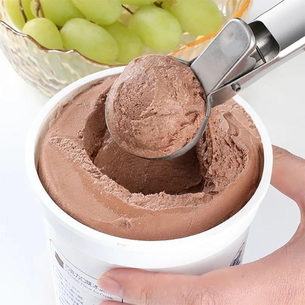 1Pcs Stainless Steel Ice Cream Spoon Multi-Function Ice Cream Scoop Creative Rebound Snowball Maker Home Kitchen Tools