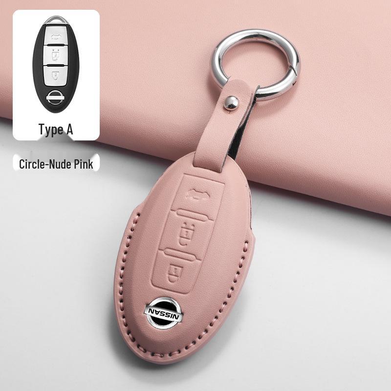 Pinke Schlüsselhülle für Nissan Patrol Y62 5-Tasten Smart-Schlüssel (2018-2019)