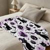Black Cat Witch Flannel Throw Blanket Lightweight, Soft & Warm Halloween Christmas Home Blanket for Cozy Leisure