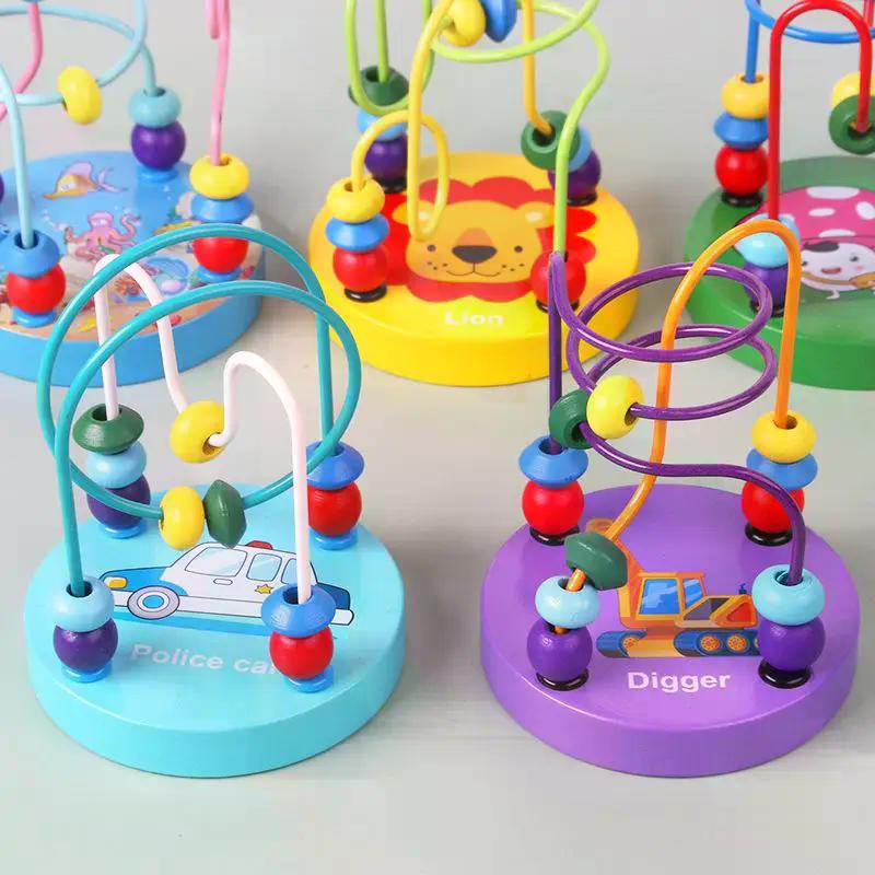 1 Stück bunte Holzachterbahn Lernkreis Spielzeug für Vorschulkinder Perlenlabyrinth Spielzeug Perfektes Geschenk für Kinder