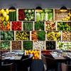 3D Mural Wall Paper Vegetable Market Fruit Shop Poster Wall Painting Restaurant Kitchen Photo Background Wallpaper