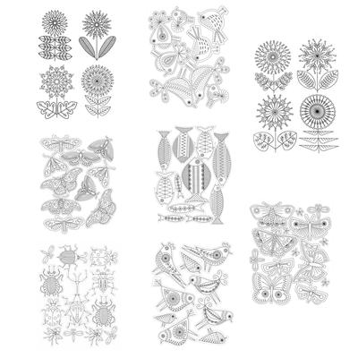 FLOWER Stick And Stitch Embroidery Pattern Kit Water-Soluble Transfer Paper For DIY Embroidery Projects And Decorative Patches