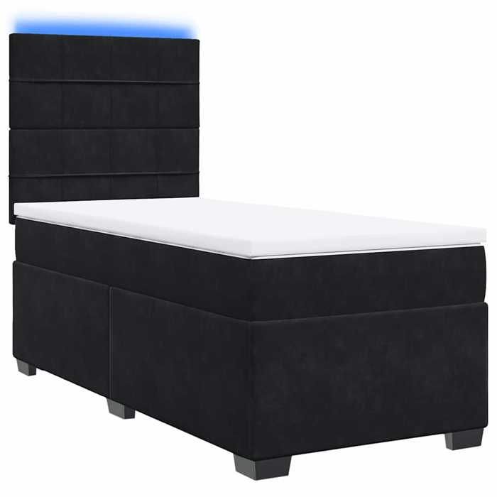 Maison Exclusive - Sommier à lattes de lit et matelas Noir 80x200 cm Velours