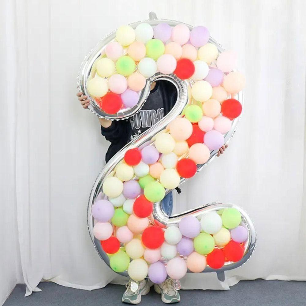 Aluminum Film Number Balloon Stand 0-9 Number Foil Number Balloon  Wedding Decor