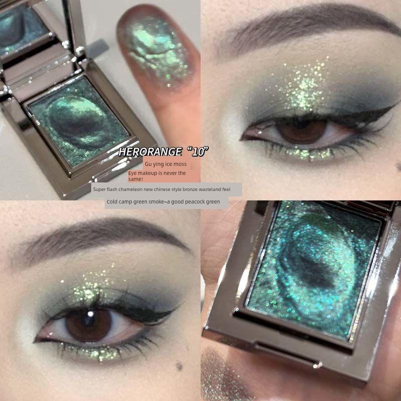 Gray Powder Reduces Swelling Significantly! Gray Powder Eyeshadow, Crystal Powder, Single-Color Sparkling Pearlescent Multi-Use Cream Base Eyeshadow