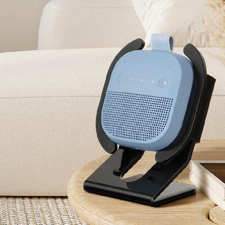Elegant Acrylic Display Stand With Open Charging Area And Stable Foot Pad For Dedicated Portable Speaker