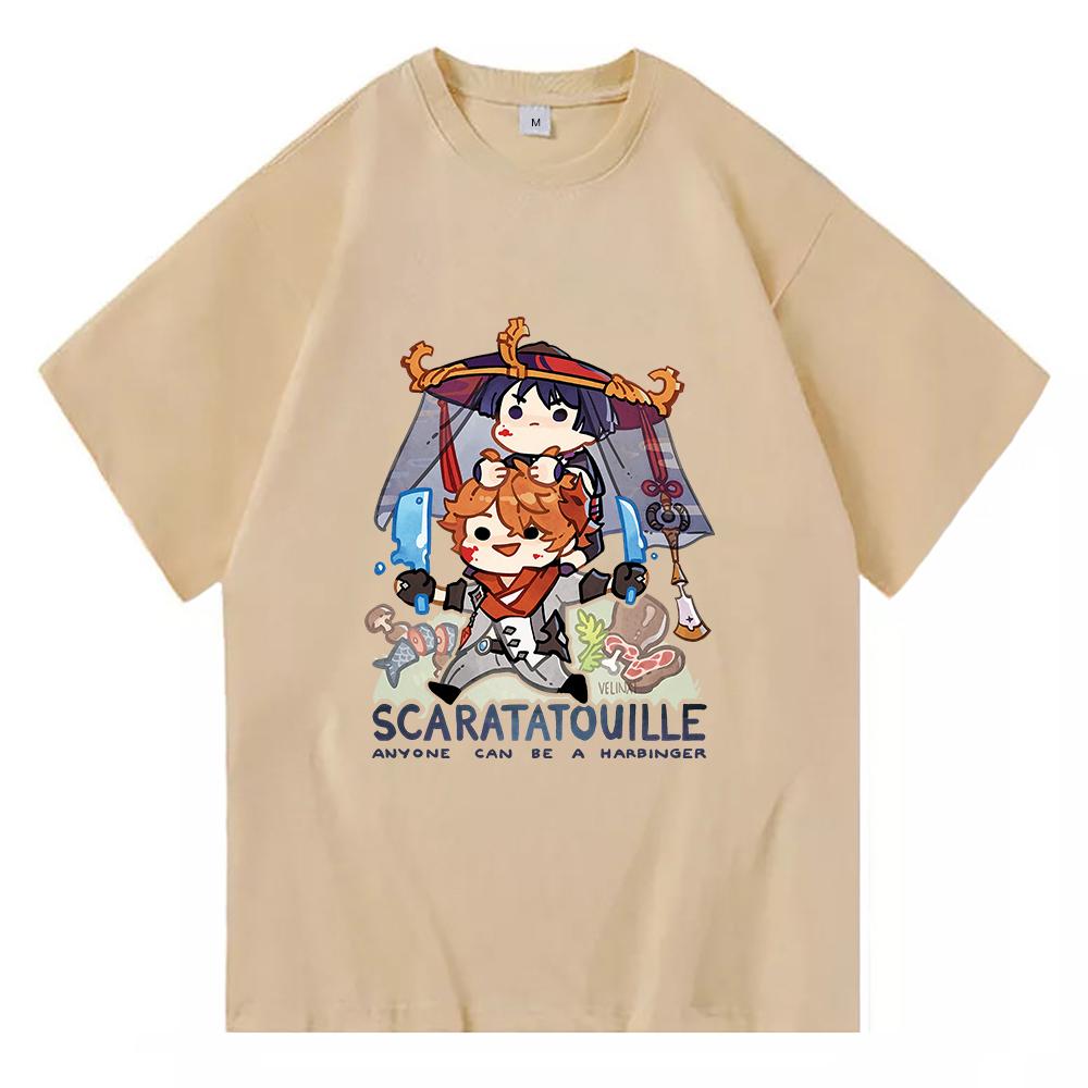 Tricou Genshin Impact Scaramouche Tricou unisex Harajuku Grafic Estetic Kawaii Tartaglia Tricou unisex Amuzant din bumbac