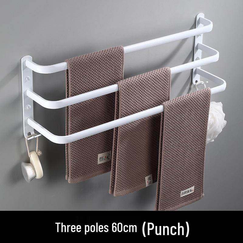 Weißer Space-Aluminium Mehrschichtiger Badezimmer-Handtuchhalter - Drei Stangen