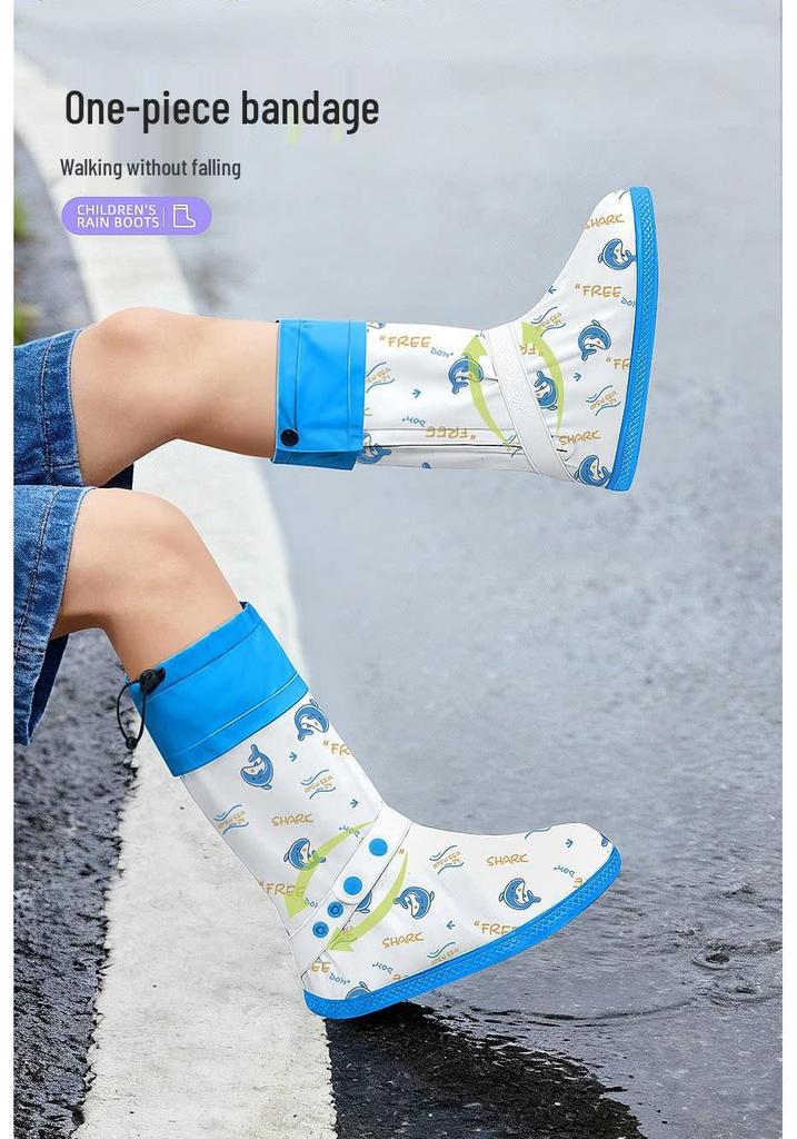 Positive Rain Children's Waterproof High-Top Anti-Slip Silicone Boot Covers
