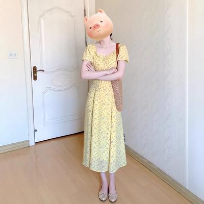 Bubble Sleeve Floral Dress Children's Summer New French Temperament Seaside Vacation Waist Thin Dress