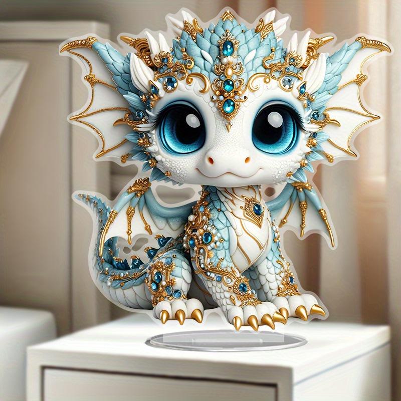 Sapphire Dragon Decor: Elegant Ornament for Home or Office Display and Holiday Gifts
