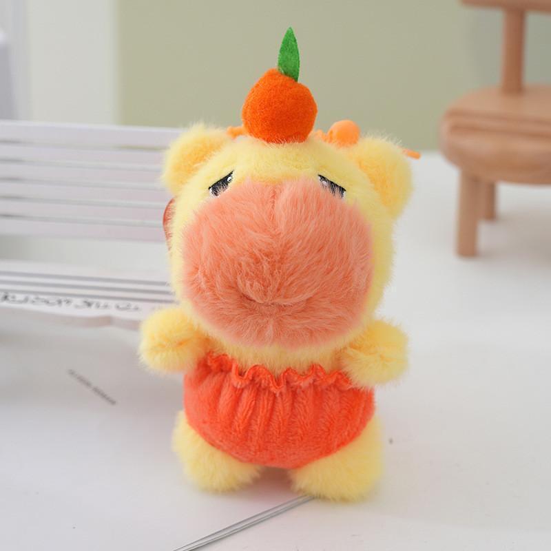 Capybara Persimmon Plush Keychain Animal Stuffed Doll Toy Decoration Gift Kids