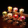 1pc Water Glazed Lotus Flower Metal Candlestick Household Sacrificial Supplies Buddhist Temple Supplies Pray for Auspiciousness
