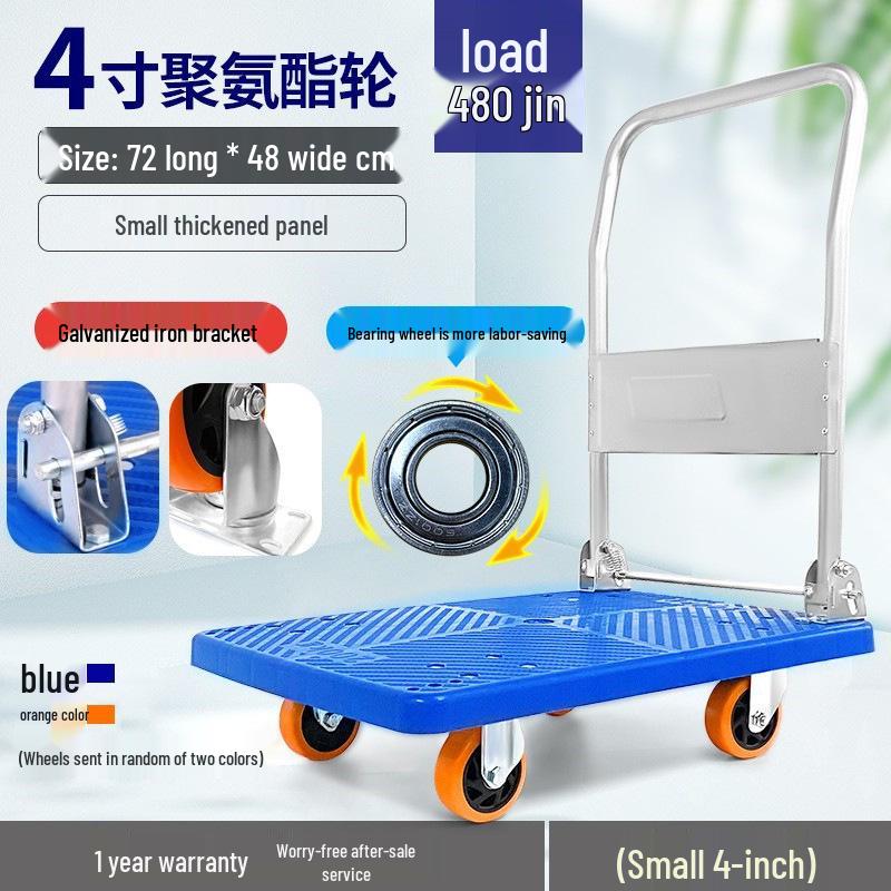 Portable Folding Flatbed Hand Cart for Shopping and Transport