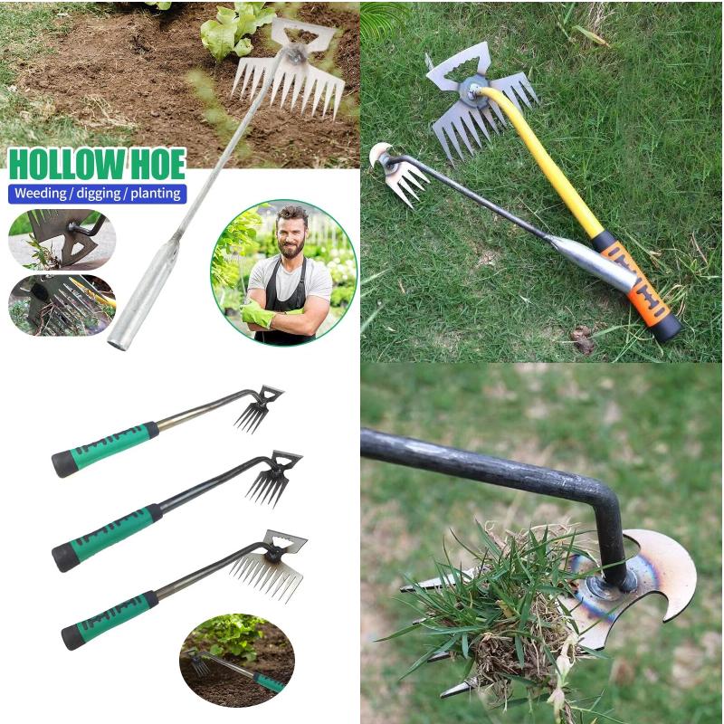 Garden Weeder Tools 2 in 1 Puller Shovel Hand Weed Remover Planting Digging Grass Shovel Rake Loosening Soil Plowing Loose Soil