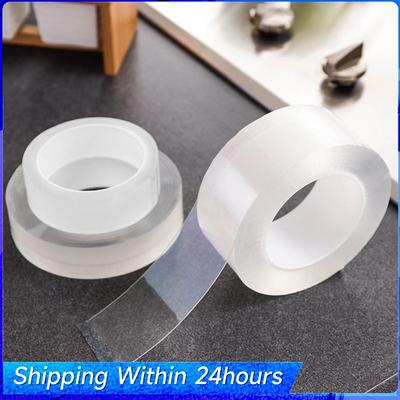 3 Meter Nano Tape Double Sided Tape Waterproof Nano Grip Tape Traceless Double Sided Sticky Strips for Bathroom Kitchen Sink Tap