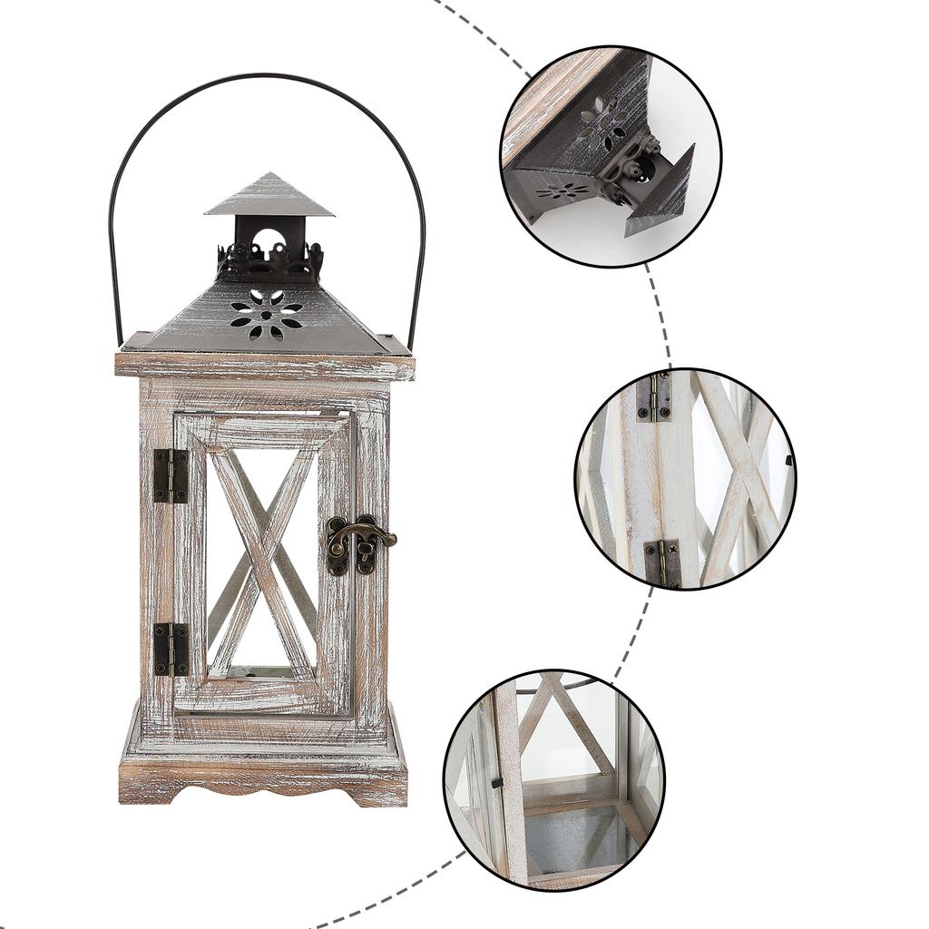 Candle Decorative Lantern Vintage Hanging Lantern Metal Candle Holder for Patio Front Porch Party Decoration