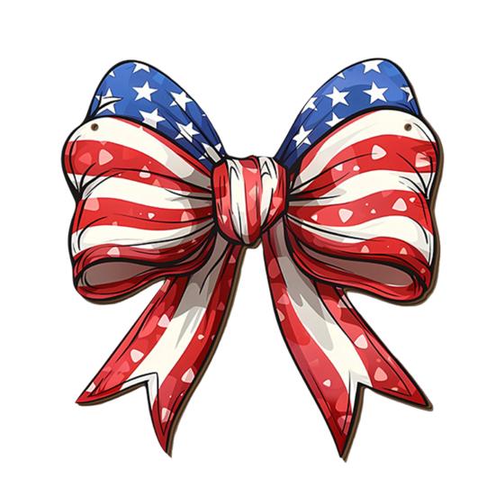 4th of July Hanging Door Sign Patriotic Wooden Independence Day A