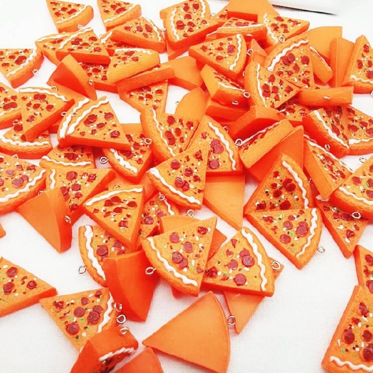 7Pcs Fun Pizza Pendant Necklace/Keychain Accessory for Daily Wear Dates Parties