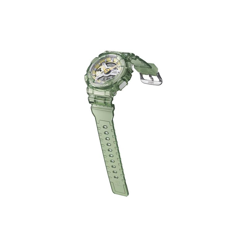Casio LCD/Pointer Dual Display Series Fashionable Sports Watch Dual Display Waterproof Ice Crystal Green Quartz Movement Resin Strap GMA-S110GS-3APR