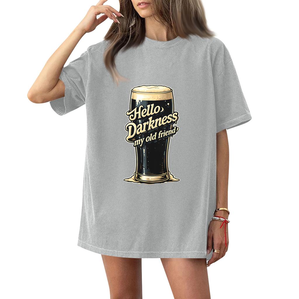 ( Darknss My Old Freend) Women's Fashion Casual Short-Sleeve Neck St. Patrick's Day Printed Shirt/T-Shirt Top