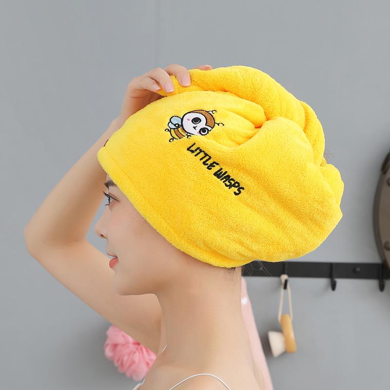 Magic Shower Hat Made of Microfiber, Double-layer Embroidery Towel, Bath Caps, A Hat for Dry Hair, A Quick -drying Soft Hat for A Lady, A Turban