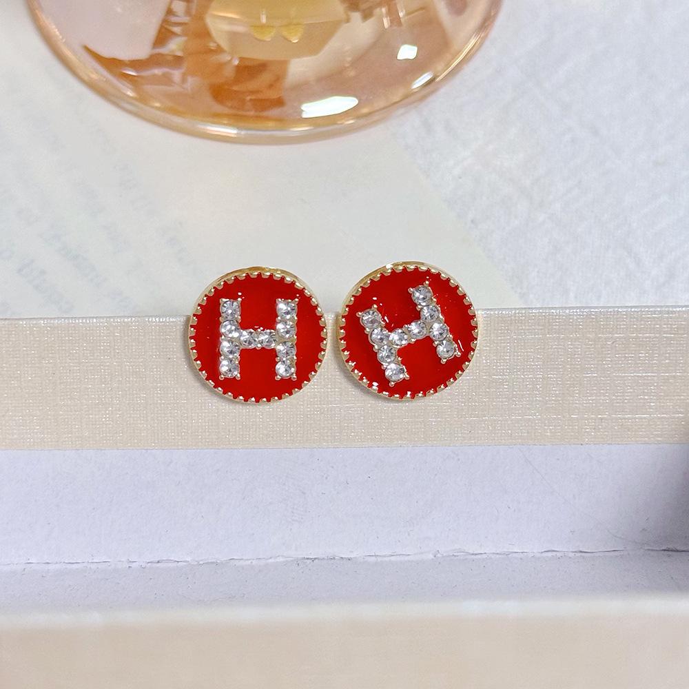 Elegant Angora Red Heart Earrings: Real Gold Electroplated with Diamonds - Perfect for Festive Occasions