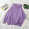 2023 Autumn/Winter Solid Color Plus Velvet Loose Pullover Hoodie