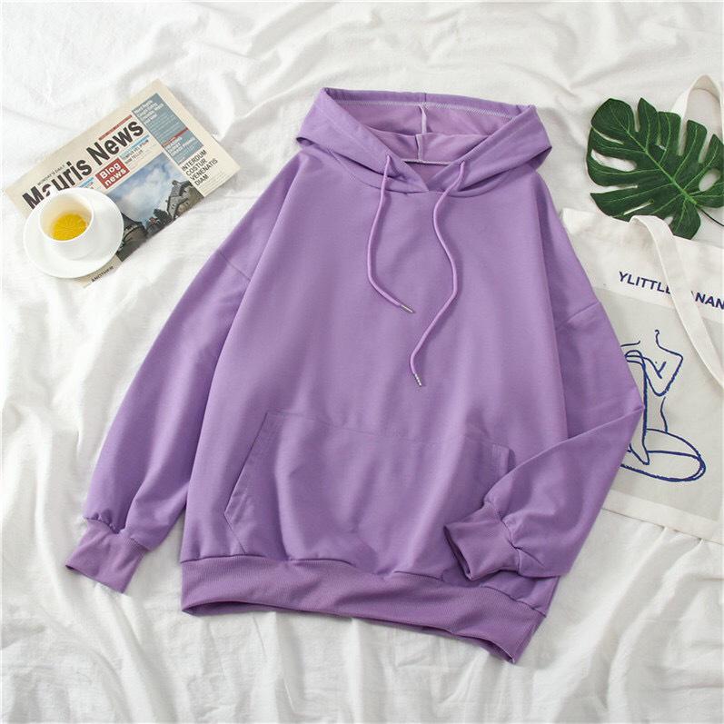 2023 Autumn/Winter Solid Color Plus Velvet Loose Pullover Hoodie