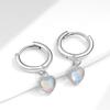 Sweet Fresh Heart Shaped Moonstone Earrings Simple Versatile Aurora Love Ear Clips For Women Fashion Jewelry