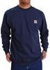 Carhartt Pocket Long Sleeve Medium T-Shirt, Navy,