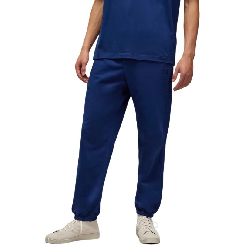 Y-3 Elastic Waist Mid-Rise Logo Cuffed Knit Joggers Men Bottoms Blue JM7865