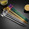 304 Stainless Steel Straw Spoon, Creative Watermelon Scraper Spoon, Spiced Straw Spoon For Beverages And Coffee Stirring Spoon