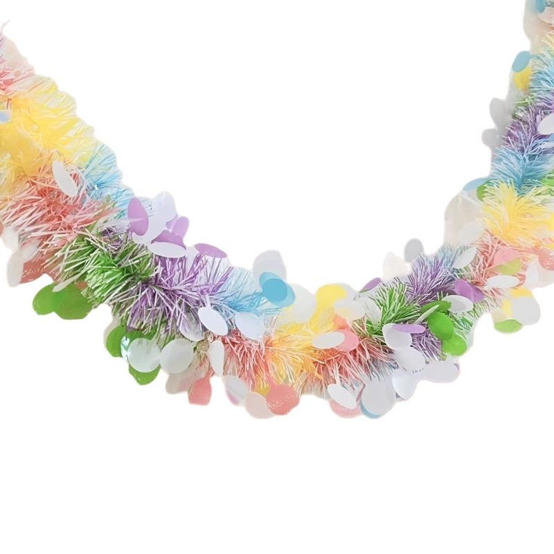 Easter decoration color strips pull flowers Oktoberfest event decorations Christmas wool strips birthday party ornaments