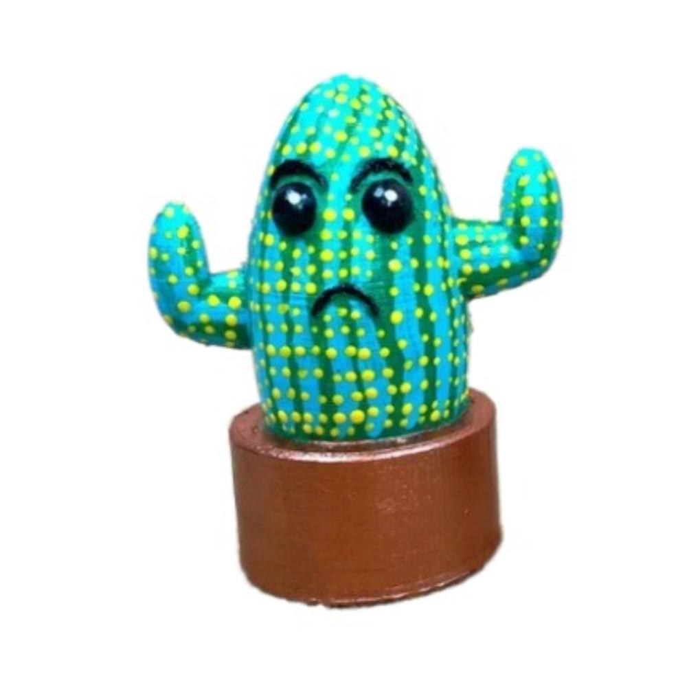 

Cartoon Cactus Pot Figurines Big Eyes Desktop Cactus Ornaments Cactus Miniatures Car Inner зелёный