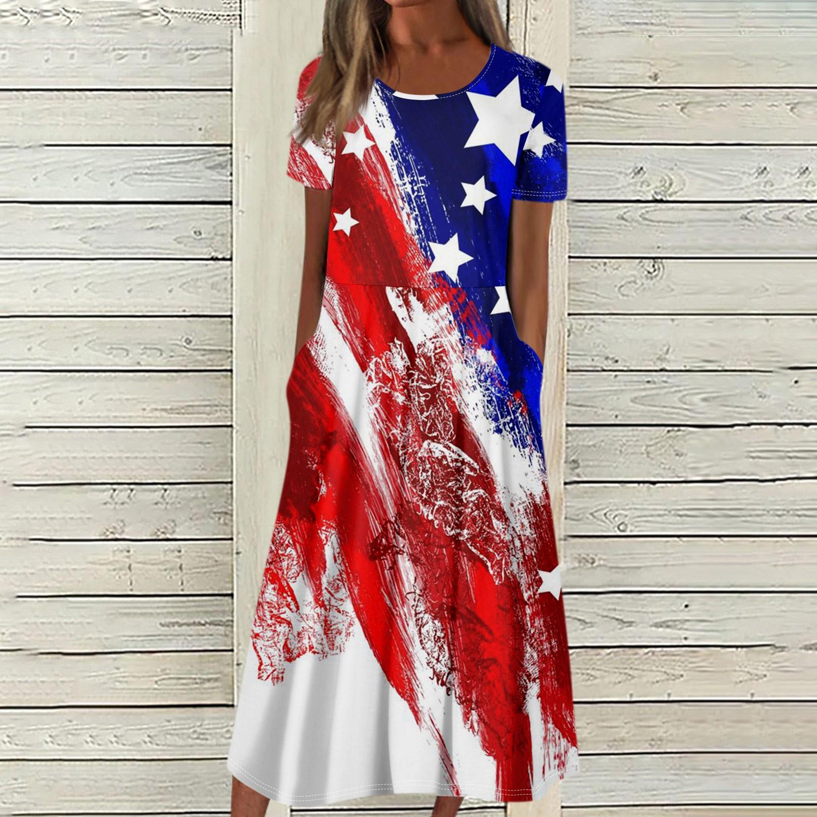 Женское летнее повседневное модное платье с коротким рукавом и карманом на День — фото 7