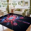 Crystal Velvet Square Rug Custom NameBayern Munich Pattern Non Slip Home Floor Decor Rug