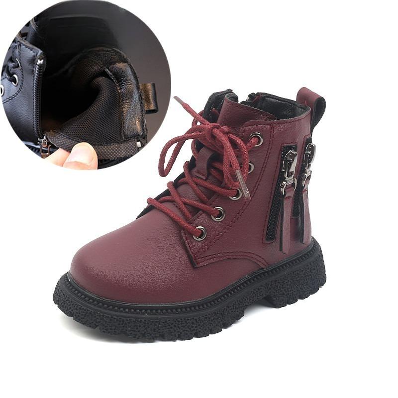 New Arrival Kids Winter Martin Boots British Style Boys Warm Leather Shoes Girls Cotton Fashion Ankle Boots