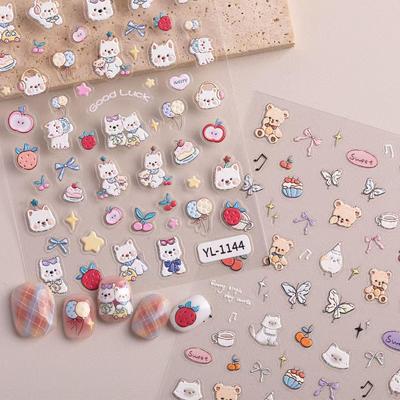 Adorable 3D Bear, Butterfly, Cherry, Star DIY Stickers for Nails & More