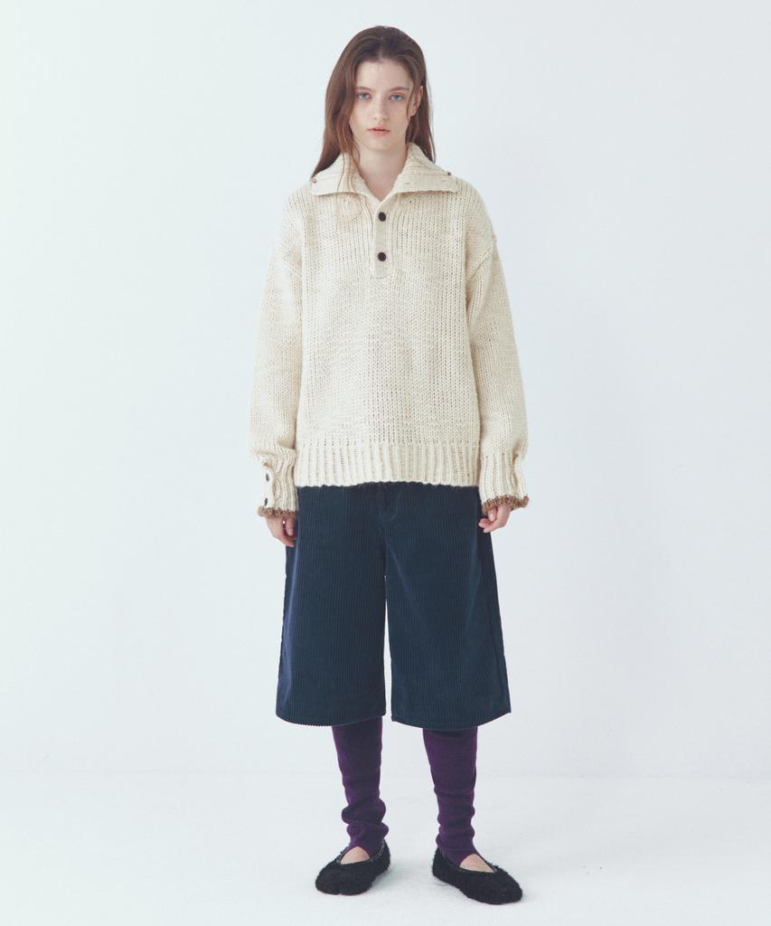 CITTA Wool High-Neck Heavy Knit_Ctk254(Cream)